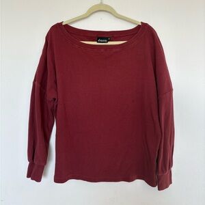 fancy homebody Maroon Long Sleeve off the shoulder lounge top